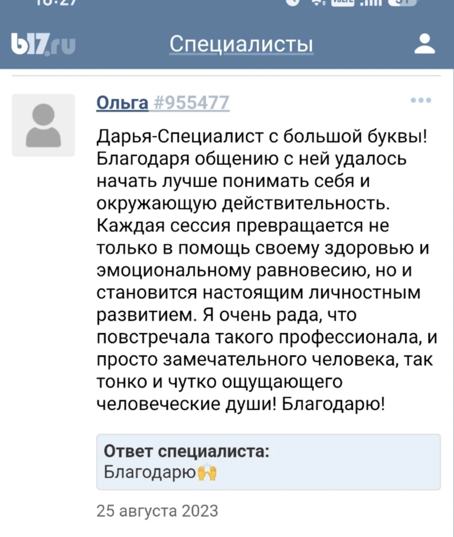 Отзыв на b17