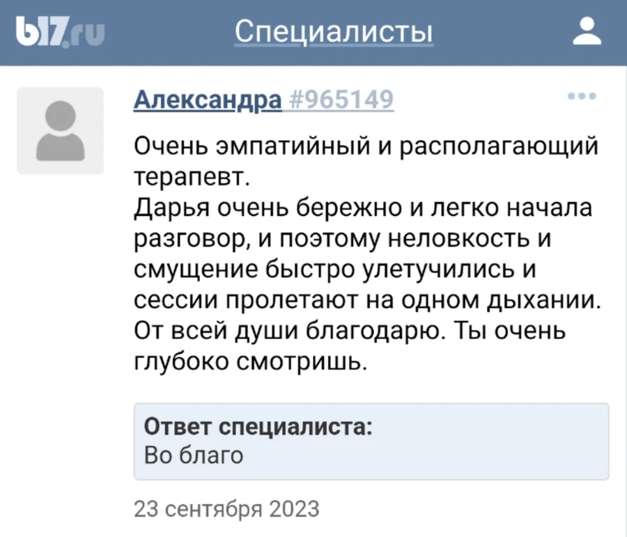Отзыв на b17